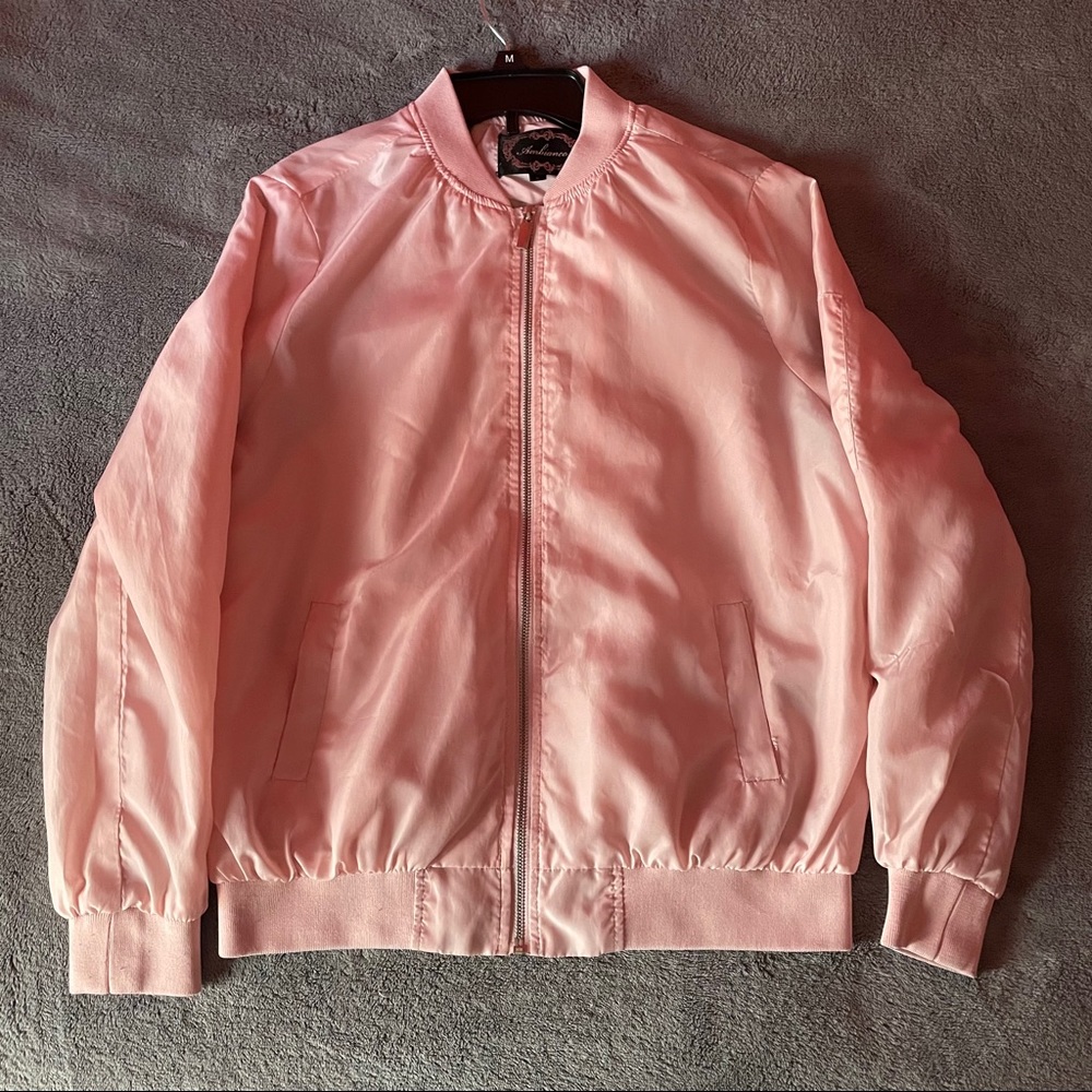 SOLID ZIP UP BOMBER JACKET • AMBIANCE